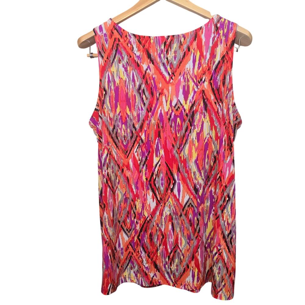 Susan Graver Top Womens Plus Size 1X Multicolor Liquid Knit Sleeveless Colorful - Picture 2 of 9